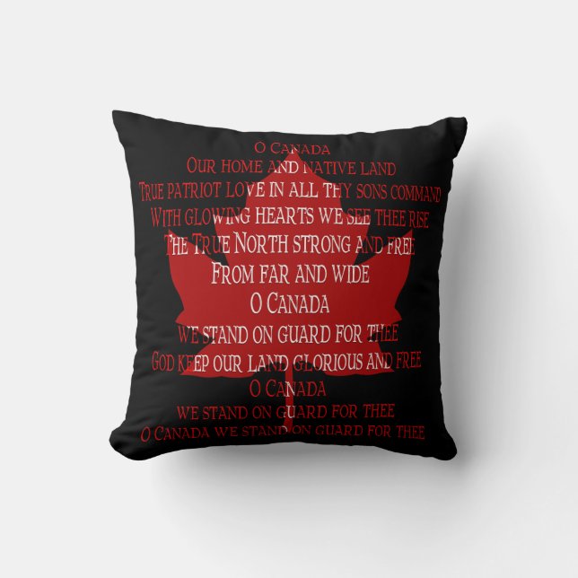 Canada Pillow Canadian Anthem Souvenir Pillow Kussen (Voorkant)