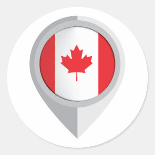Canada Pin Locatie Vlag Ronde Sticker