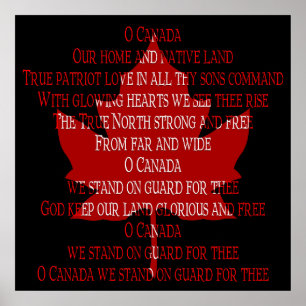 Canada Poster Canada Anthem Souvenir Print