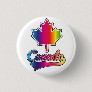 Canada Pride regenbooglogo Ronde Button 3,2 Cm