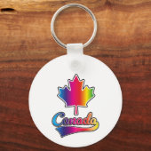 Canada Pride regenbooglogo Sleutelhanger (Achterkant)