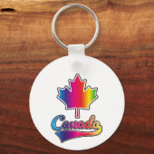 Canada Pride regenbooglogo Sleutelhanger (Voorkant)