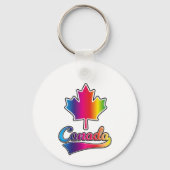 Canada Pride regenbooglogo Sleutelhanger (Achterkant)
