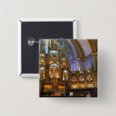 Canada, Quebec, Montreal. Binnenzijde van Notre Vierkante Button 5,1 Cm (Voorkant /achterkant)