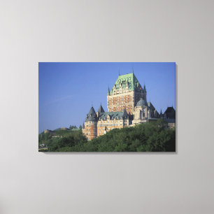 Canada, Quebec Stad. Chateau Frontenac. Canvas Afdruk