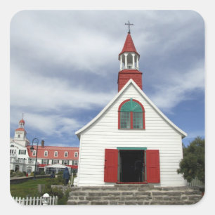 Canada, Quebec, Tadoussac. Petite Chapelle, Vierkante Sticker