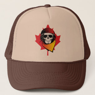 Canada Rebel Army Skull Maple Leaf Trucker Pet