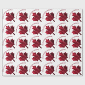 Canada Red Maple Leaf Custom Cadeaupapier (Vlak)