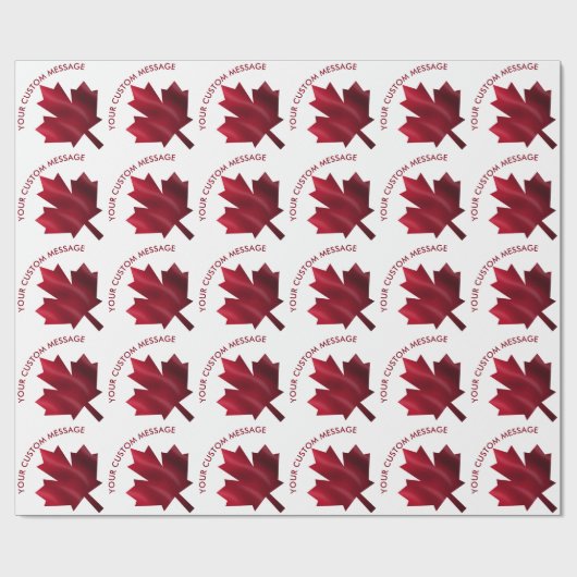 Canada Red Maple Leaf Custom Cadeaupapier (Vlak)