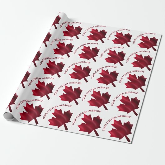 Canada Red Maple Leaf Custom Cadeaupapier (Uitgerold)