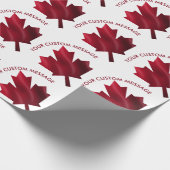 Canada Red Maple Leaf Custom Cadeaupapier (Hoek)