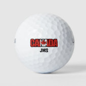 Canada Red Maple Leaf Flag Monogram Initialen Golfballen (Voorkant)