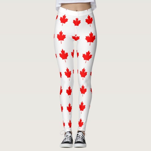 Canada Red Maple Leaf Leggings (Voorkant)