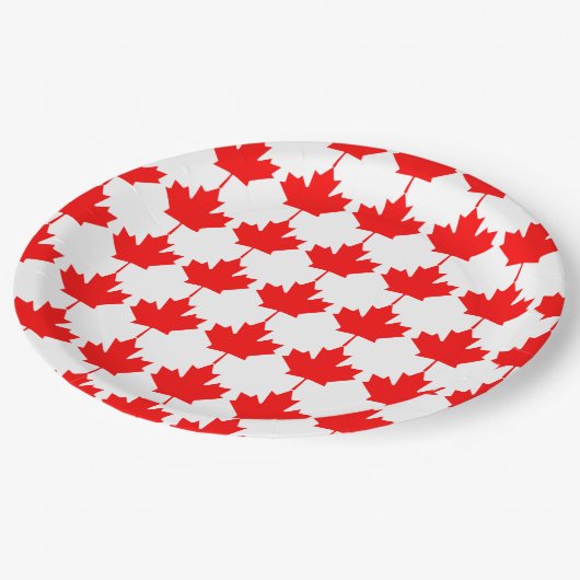 Canada Red Maple Leaf Pattern Papieren Bordje (Gekanteld)