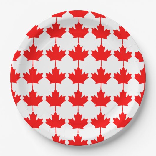 Canada Red Maple Leaf Pattern Papieren Bordje (Voorkant)