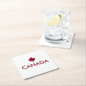 Canada Red Maple Leaf Vierkante Kartonnen Onderzetter (Insitu)