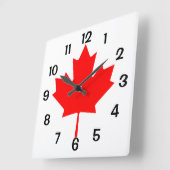 Canada Red Maple Leaf Vierkante Klok (Hoek)