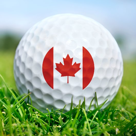 Canada Red & White Canadian Flag Maple Leaf Golfballen