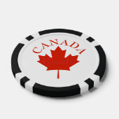 Canada Red & White Canadian Flag Maple Leaf Poker Chips (Enkel)