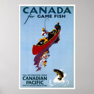 Canada Reisposter Visserij Kunst Retro Prin Poster