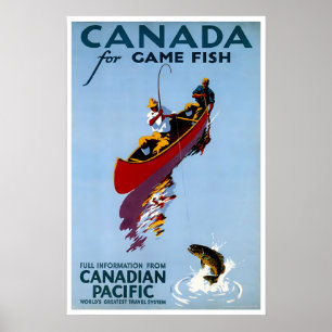 Canada Reisposter Visserij Kunst Retro Print