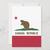 Canada Republiek California Flag Beaver Kaart (Voorkant)