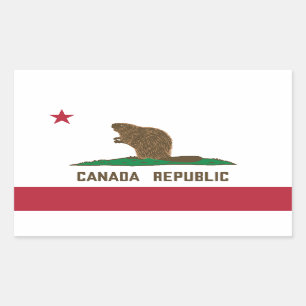 Canada Republiek California Flag Beaver Rechthoekige Sticker