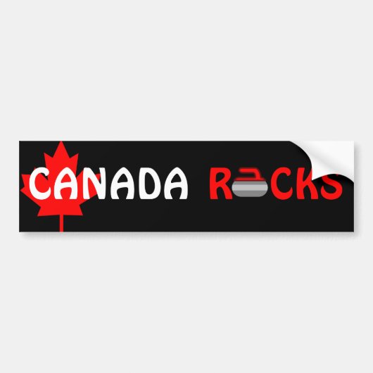 Canada Rocks - Curling Bumpersticker (Voorkant)