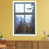 Canada Rocky Mountains Natuur Faux Window Uitzicht Canvas Afdruk (Insitu (Woonkamer))