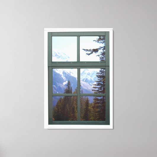 Canada Rocky Mountains Natuur Faux Window Uitzicht Canvas Afdruk (Voorkant)