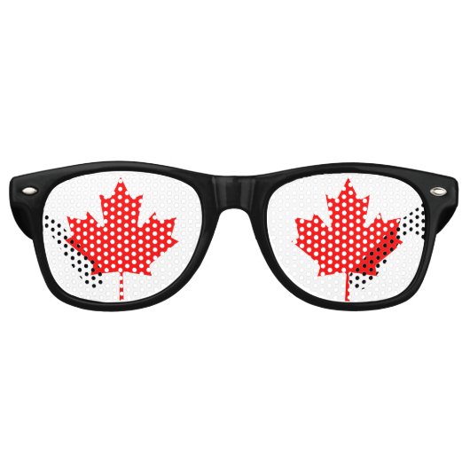 Canada Rode Esdoornblad Retro Zonnebril (Voorkant)