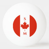 Canada Rood & Wit Canadese Initialen Pingpongballen (Achterkant)