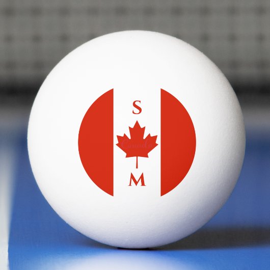 Canada Rood & Wit Canadese Initialen Pingpongballen