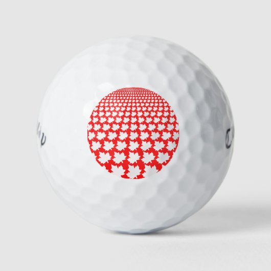 CANADA Rood & Wit Maple Leafs Golf Ballen (Voorkant)