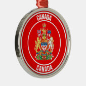 Canada Round Emblem Metalen Ornament (Rechts)