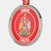 Canada Round Emblem Metalen Ornament (Links)