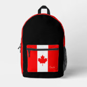 Canada, sac à dos noir, drapeau canadien / patriot (Recto)