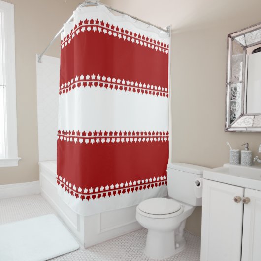 Canada Shower Curtains Canada Maple Leaf Decor Douchegordijn (In situ)