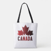 Canada Skyline Gradient Maple Leaf Patriotic Draagtas (Achterkant)