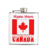 Canada Sneeuw Canadese vlag Rode Personalisatie Heupfles (Voorkant)