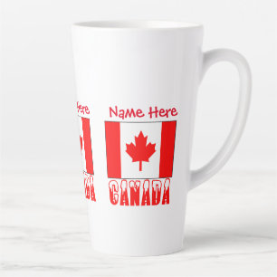 Canada Sneeuw Canadese Vlag Rood Gepersonaliseerd  Latte Mok