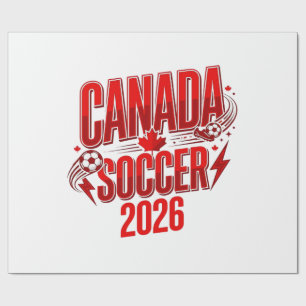 Canada Soccer 2026 Voetbal Vet Land Typografie Cadeaupapier