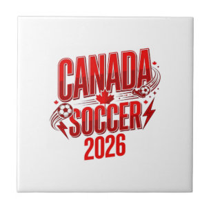 Canada Soccer 2026 Voetbal Vet Land Typografie Tegeltje