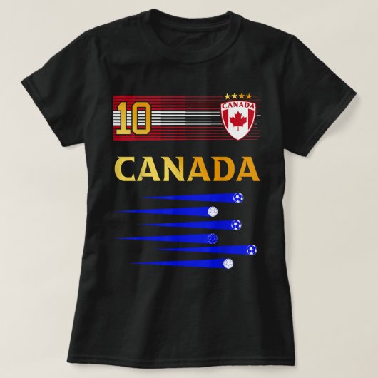 Canada Soccer Jersey Canadian Flag Football Lovers T-shirt (Design voorkant)