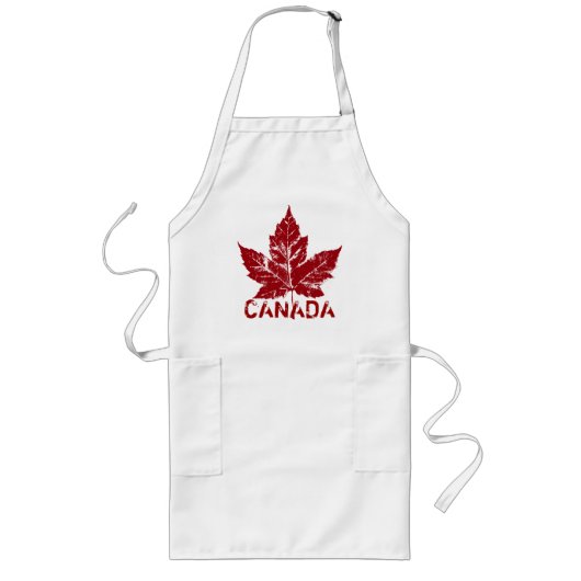 Canada Souvenir Apron Retro Maple Leaf Souvenir Lang Schort (Voorkant)