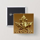 Canada Souvenir Button Gold Canada Buttonnen Gifts (Voorkant /achterkant)