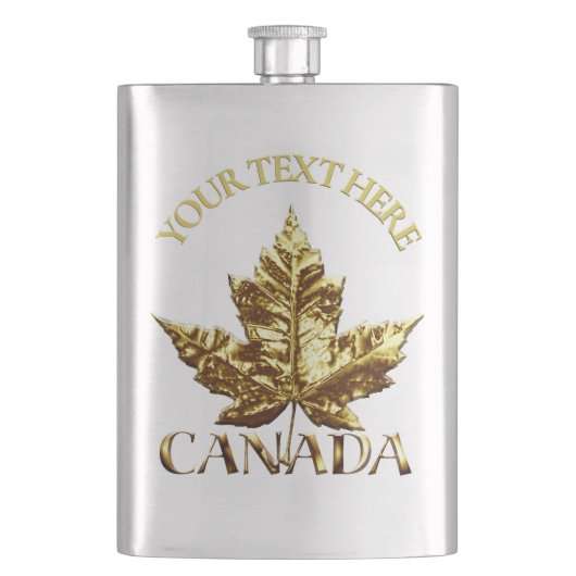 Canada Souvenir Flask Custom Gold Canada Flask Flacon (Voorkant)