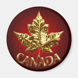 Canada Souvenir Fridge Magnet Gold Maple Leaf Gift Magneet
