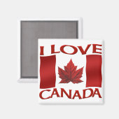 Canada Souvenir Koelkast Magnet I Love Canada Magneet (Voorkant / Achterkant)