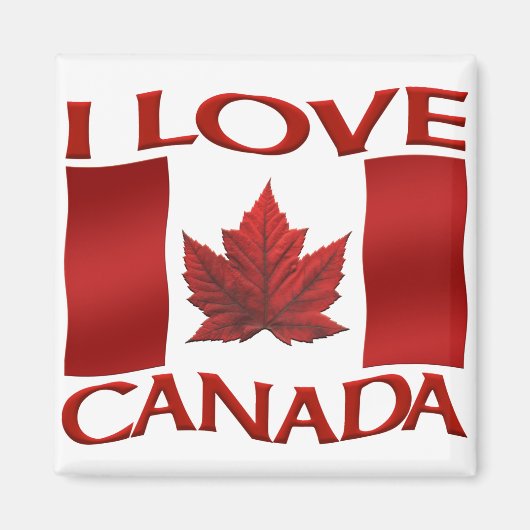 Canada Souvenir Koelkast Magnet I Love Canada Magneet (Voorkant)